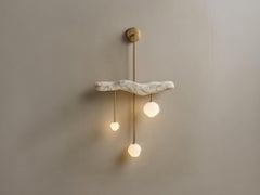Novae Unique Wall Sconce in White Marble, Glass & Aluminum by Andres Monnier