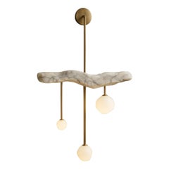 Novae Unique Wall Sconce in White Marble, Glass & Aluminum by Andres Monnier