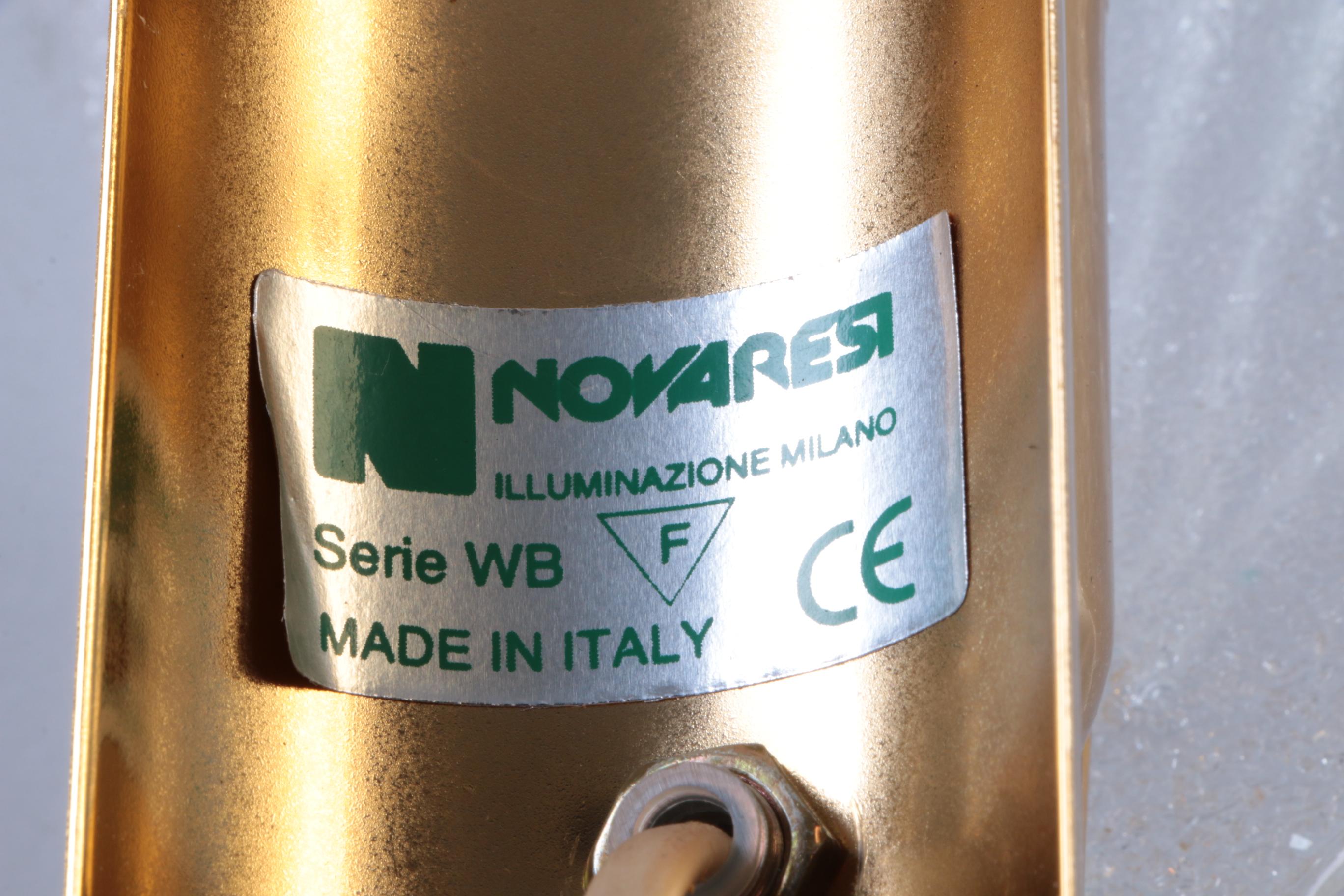 Novaresi Italian Wall Lamp 24 Kt Gold Plated and Murano Glass  For Sale 1