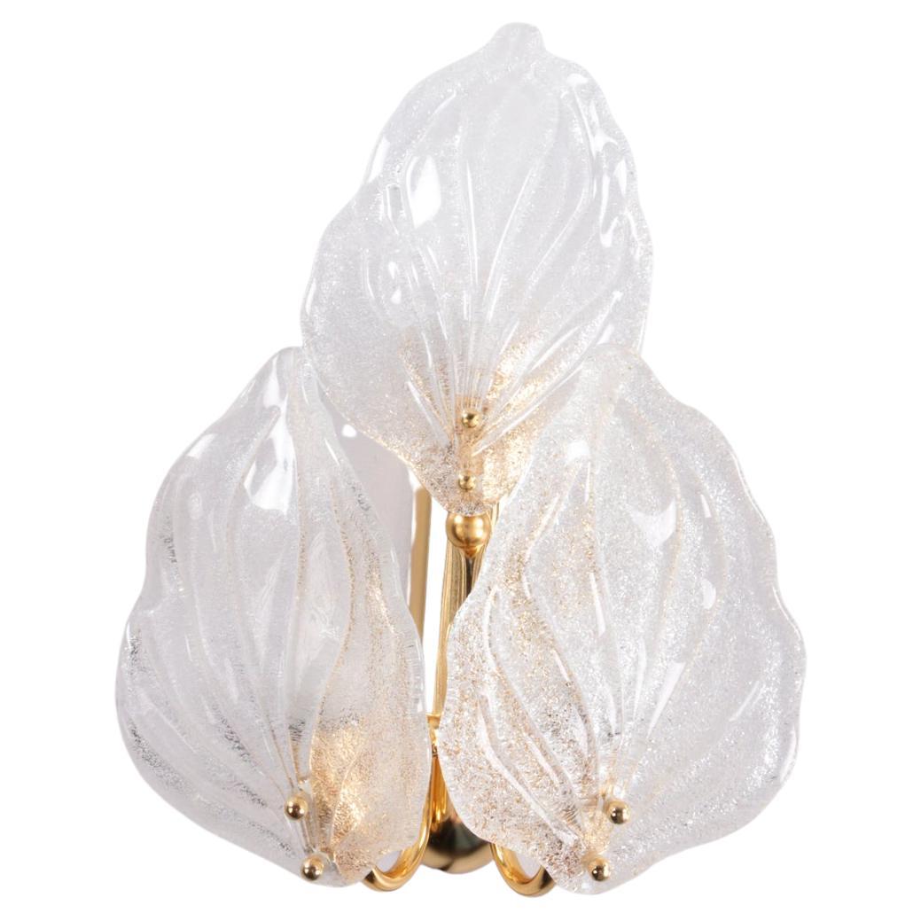 Novaresi Italian Wall Lamp 24 Kt Gold Plated and Murano Glass  For Sale