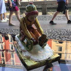 Nine Ceramic Ski Sled 1940 Italy