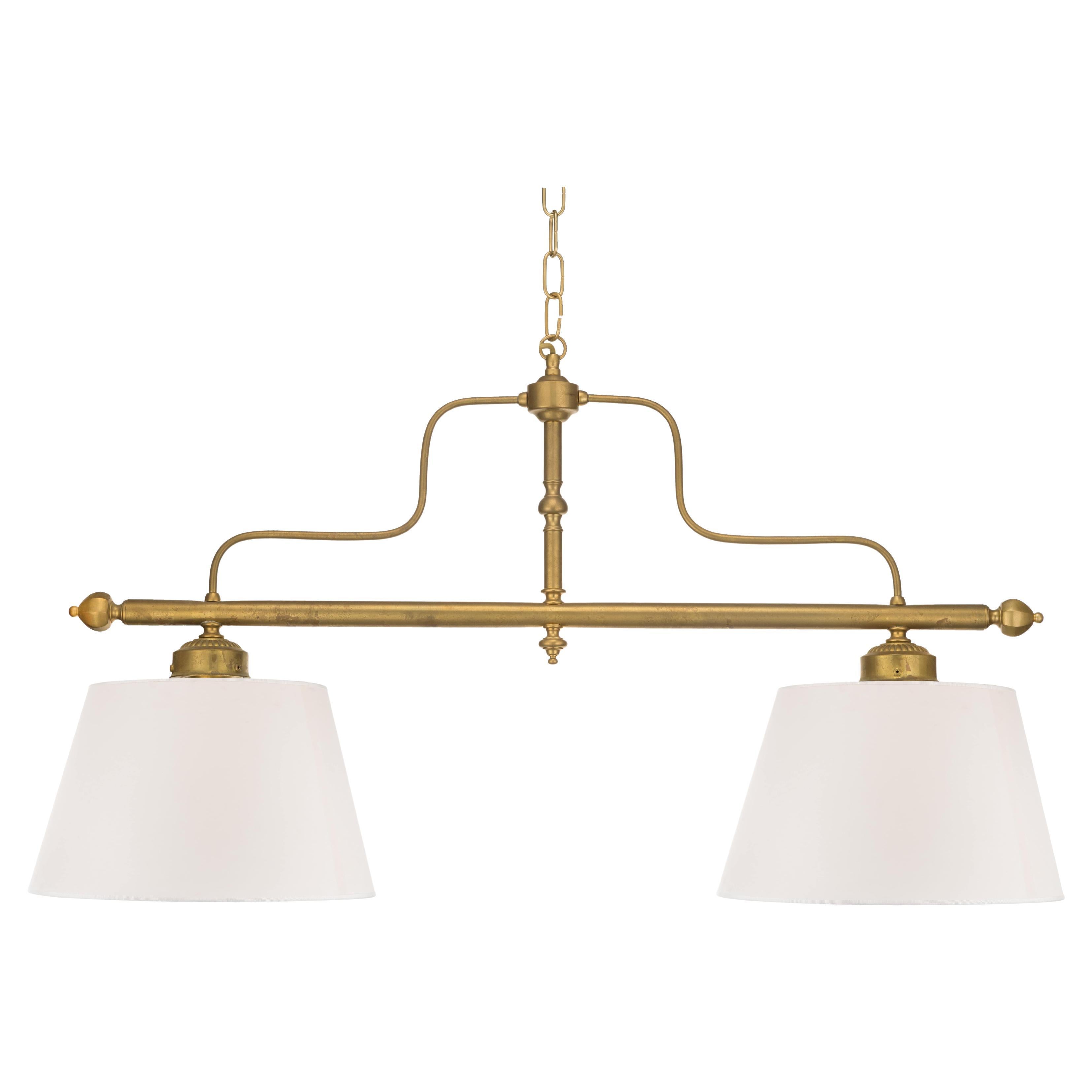 Novecento Billiard Chandelier, Natural Finish