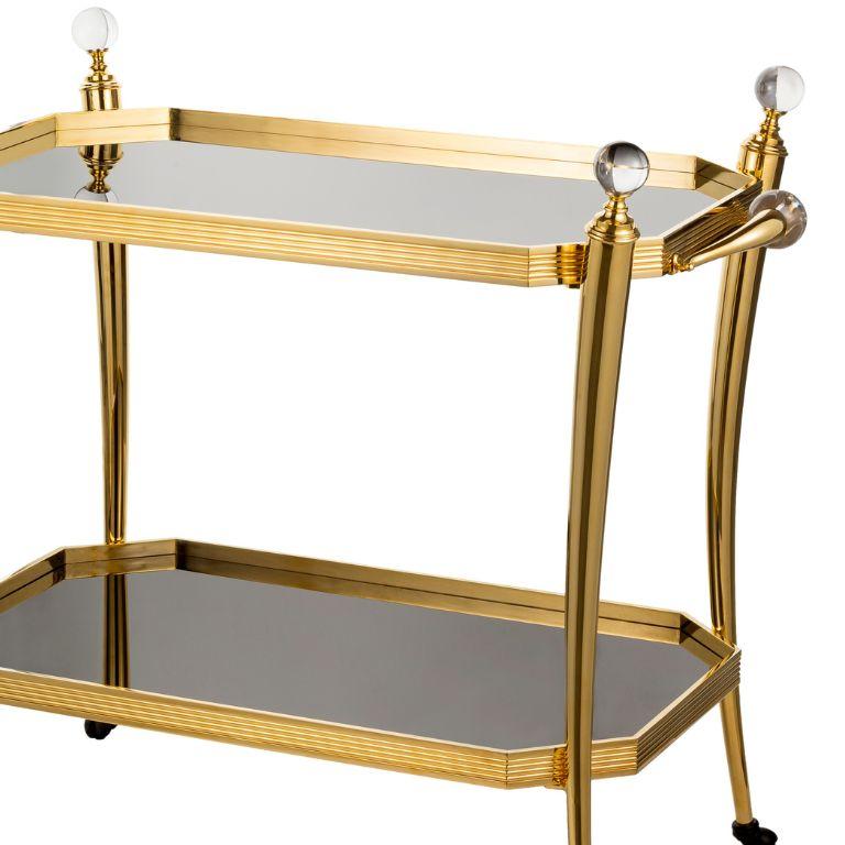 Contemporary Novecento brass trolley table For Sale