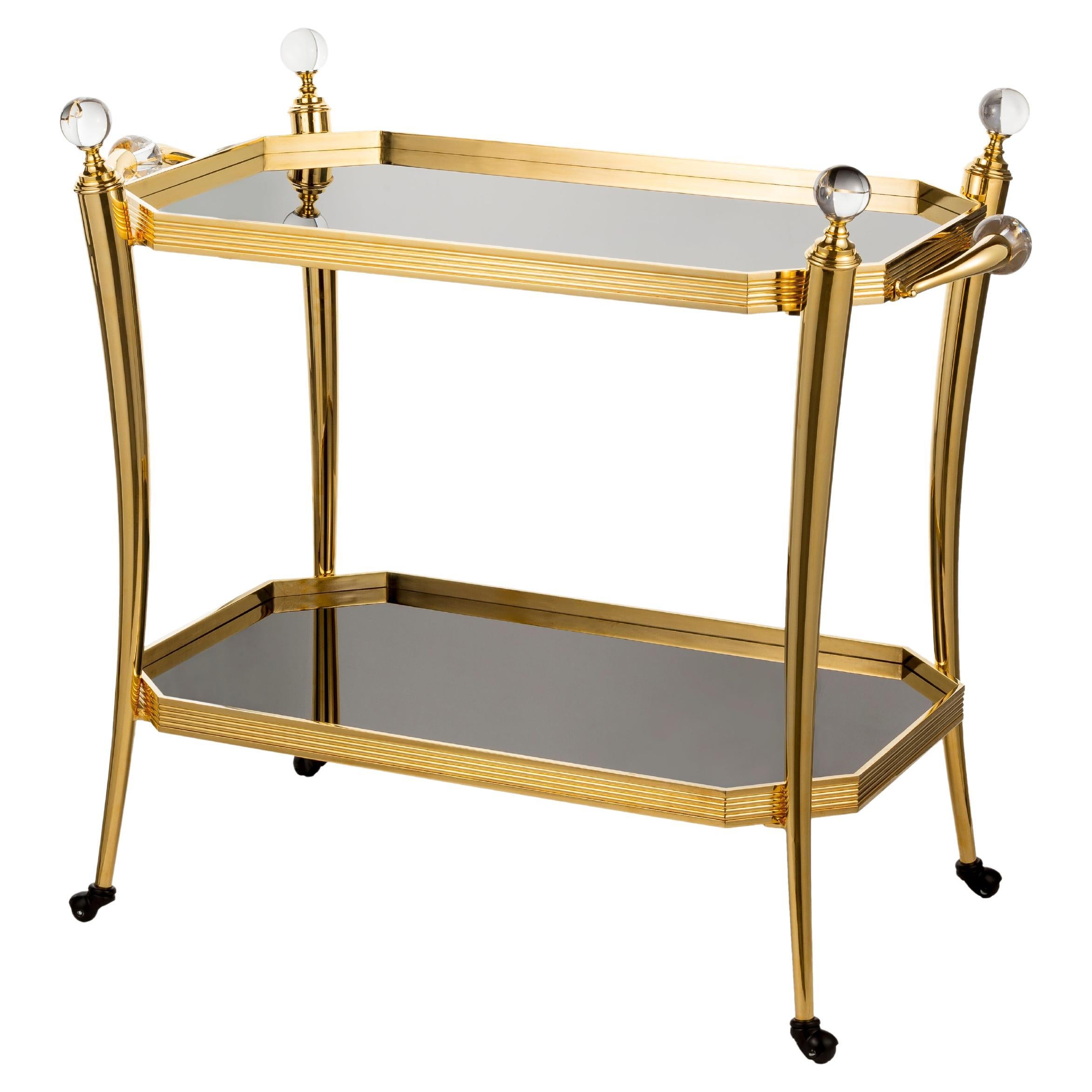 Novecento brass trolley table For Sale