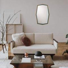 Novecento Doppelrahmen Messing Spiegel, naturbelassen