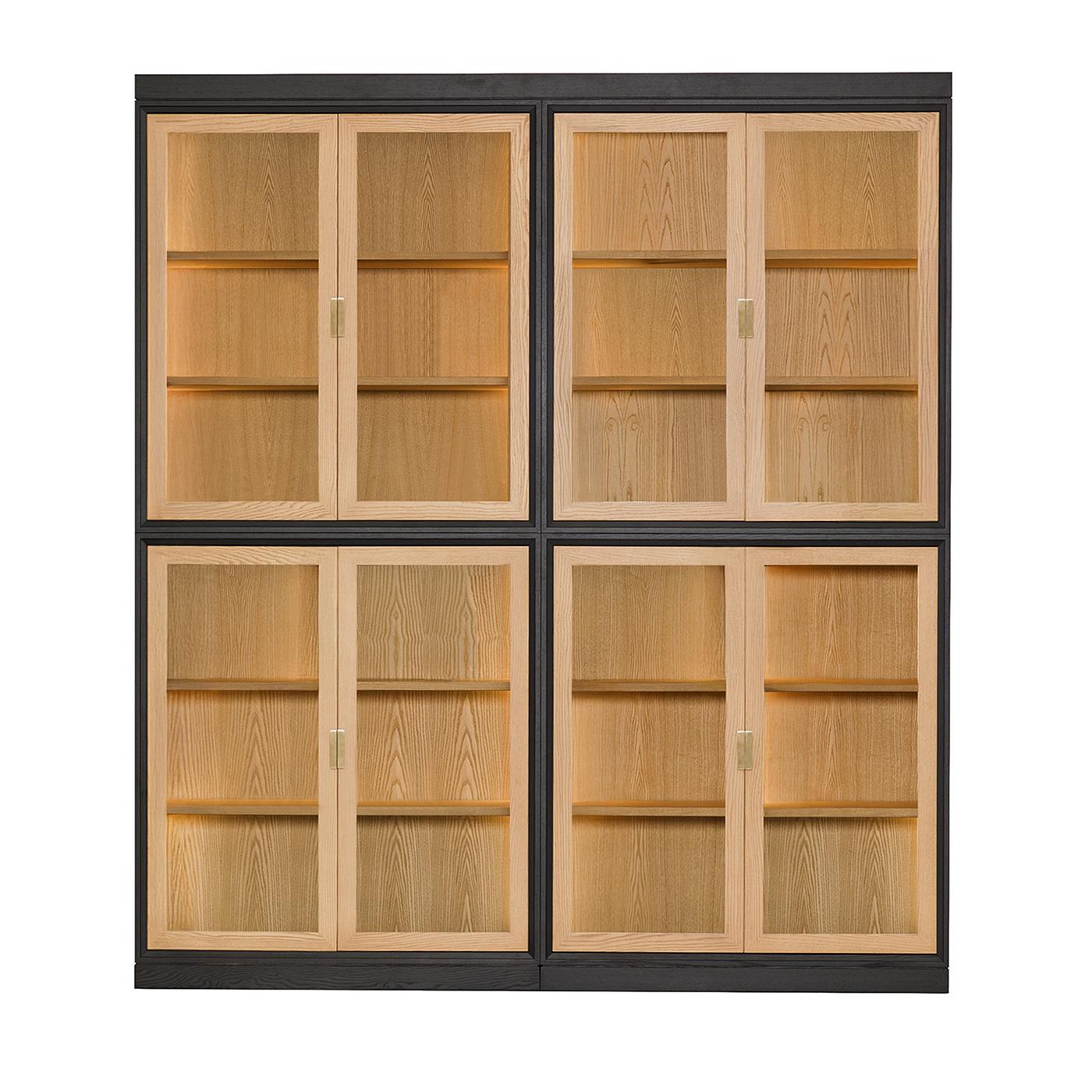 XXI secolo e contemporaneo Armadio Novecento a quattro ante in vetro e Wood Wood in vendita