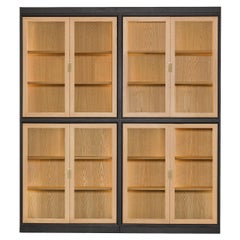 Novecento Armoire à quatre portes en bois de frêne vitré