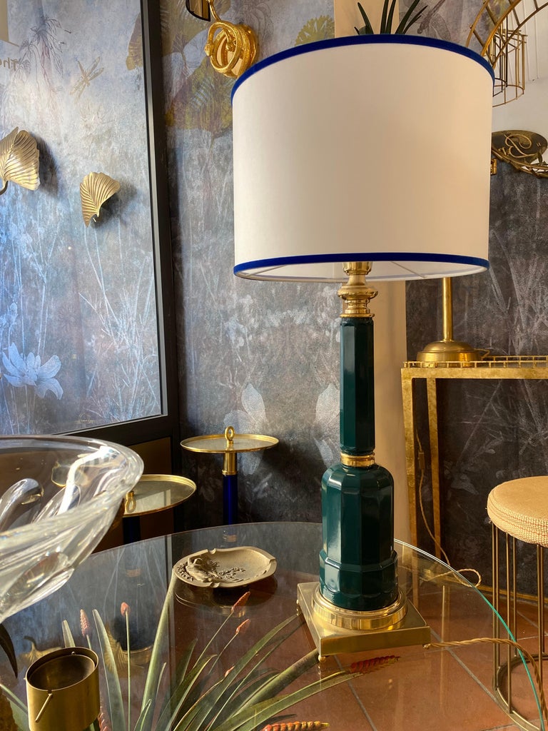 Curated visual reference: Visual Reference: Jacaranda Bluish Green Table Lamp For Sale At 1Stdibs