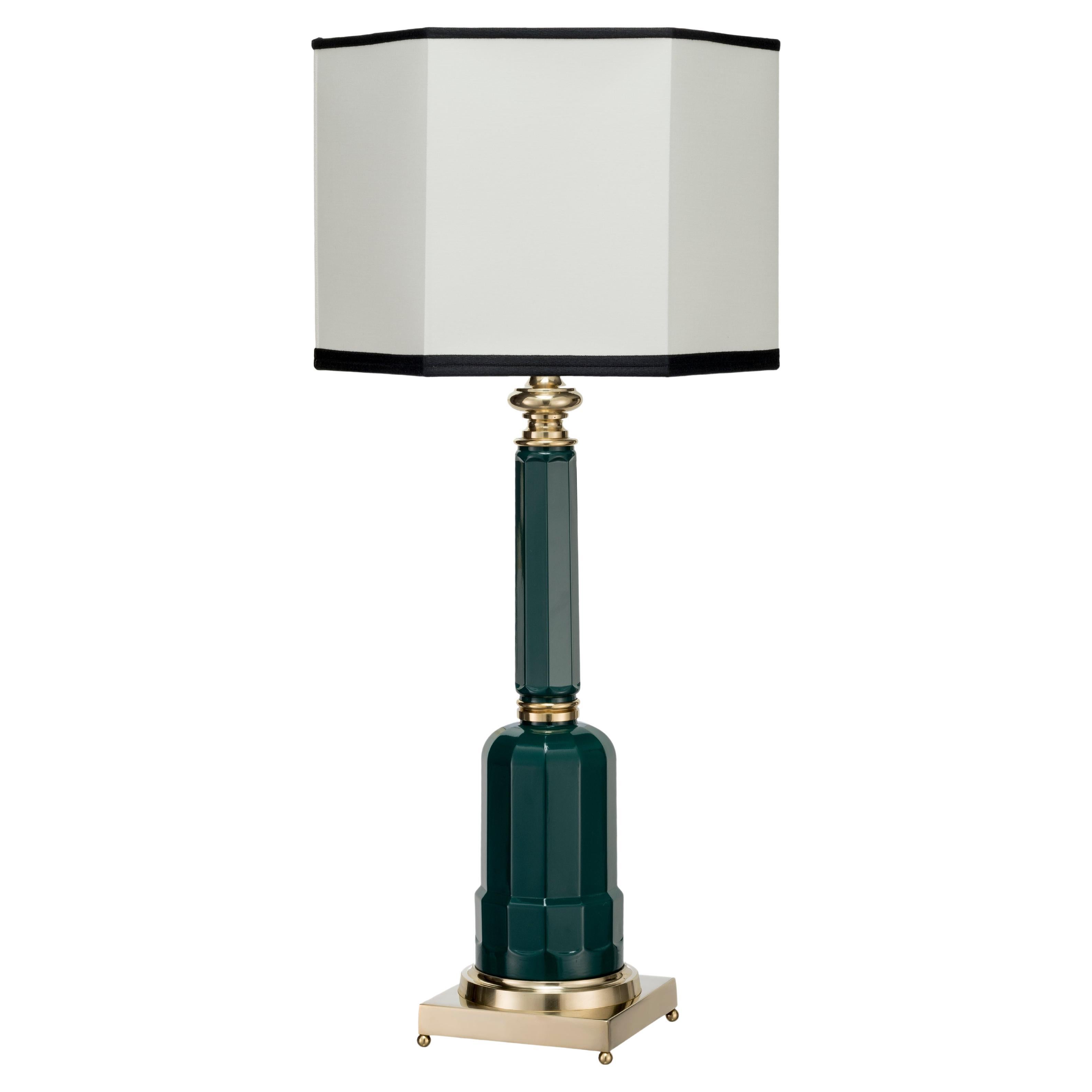Jacaranda bluish green table lamp For Sale