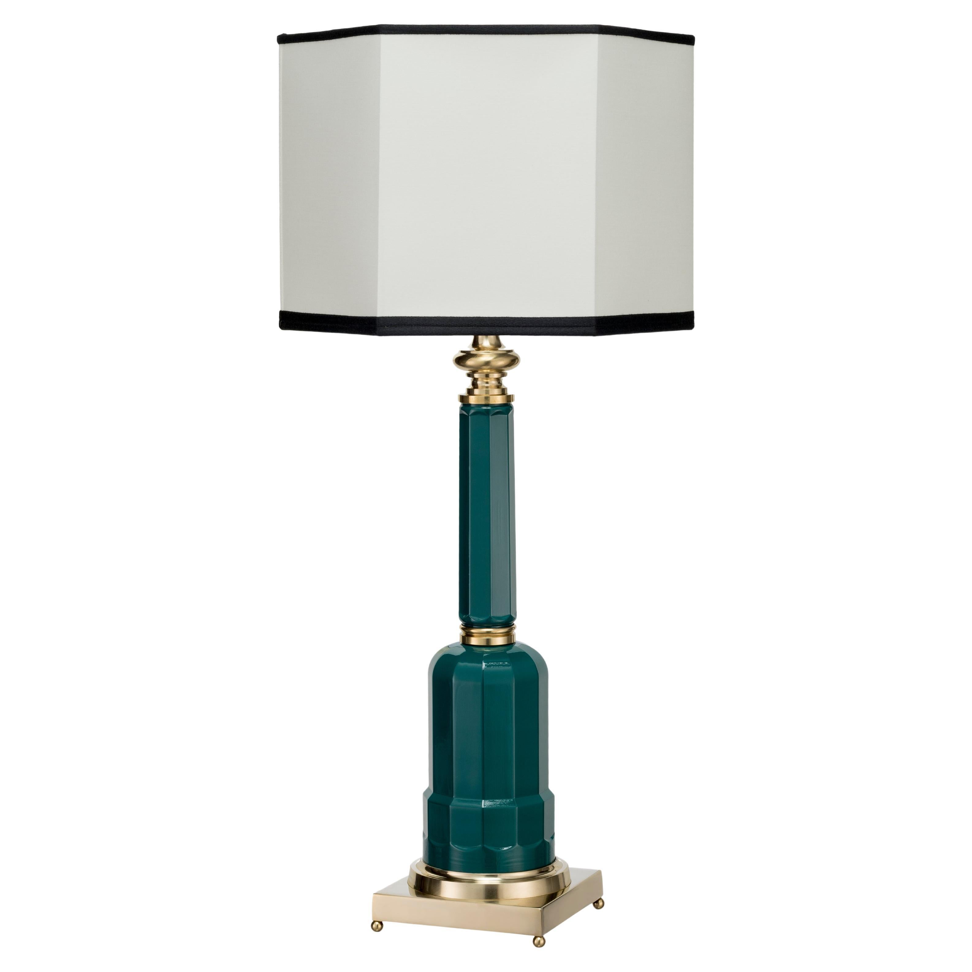 Jacaranda opal green table lamp For Sale