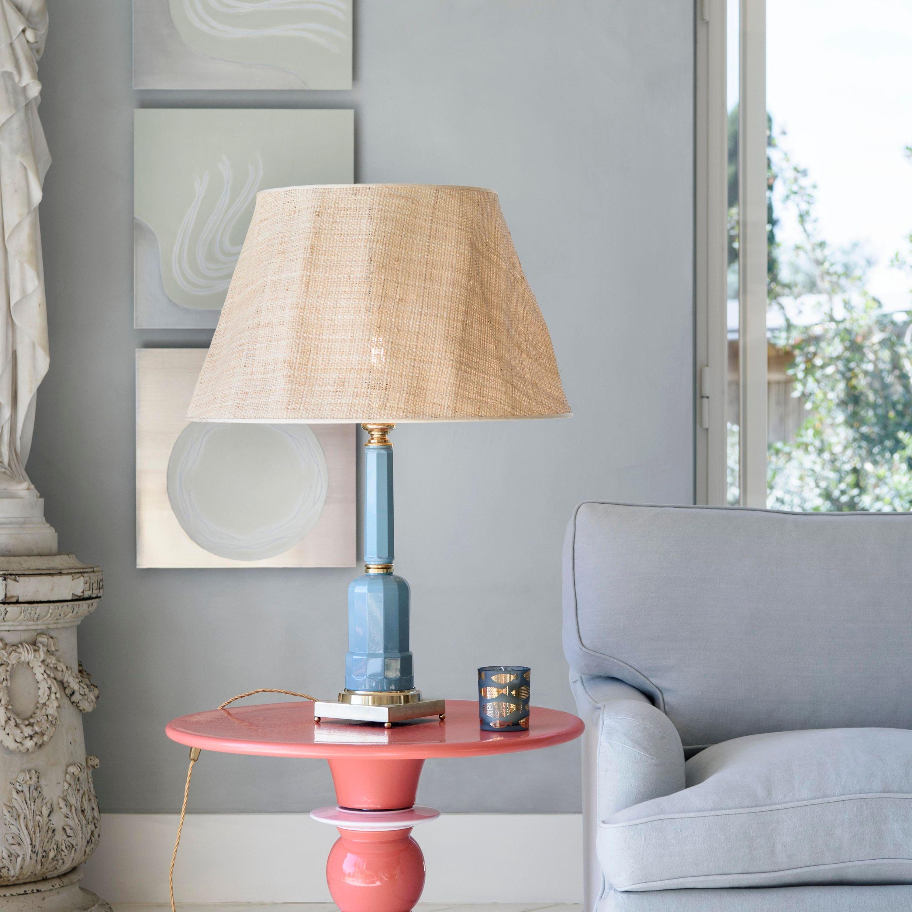 Italian Jacaranda pastel turquoise table lamp For Sale