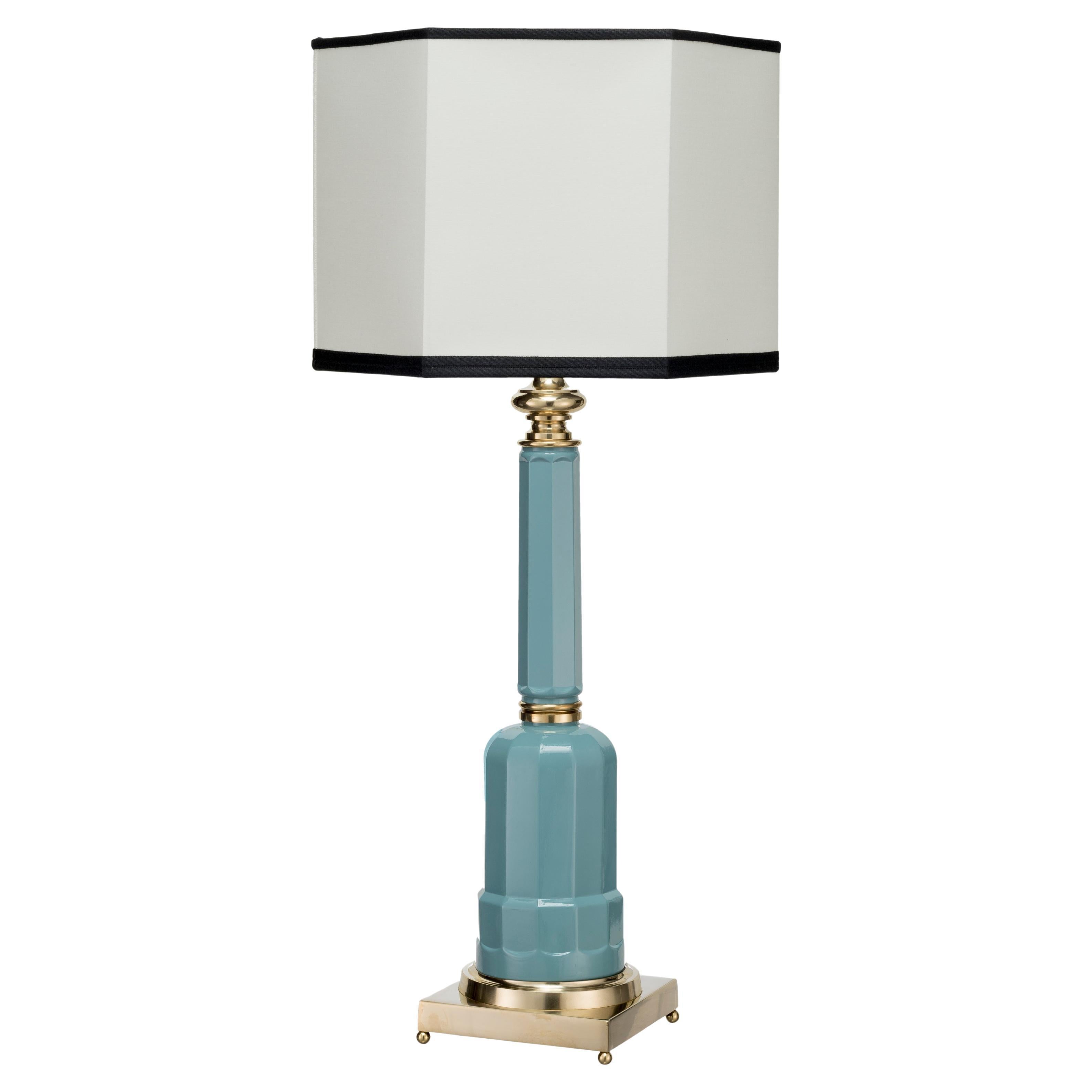 Jacaranda pastel turquoise table lamp For Sale