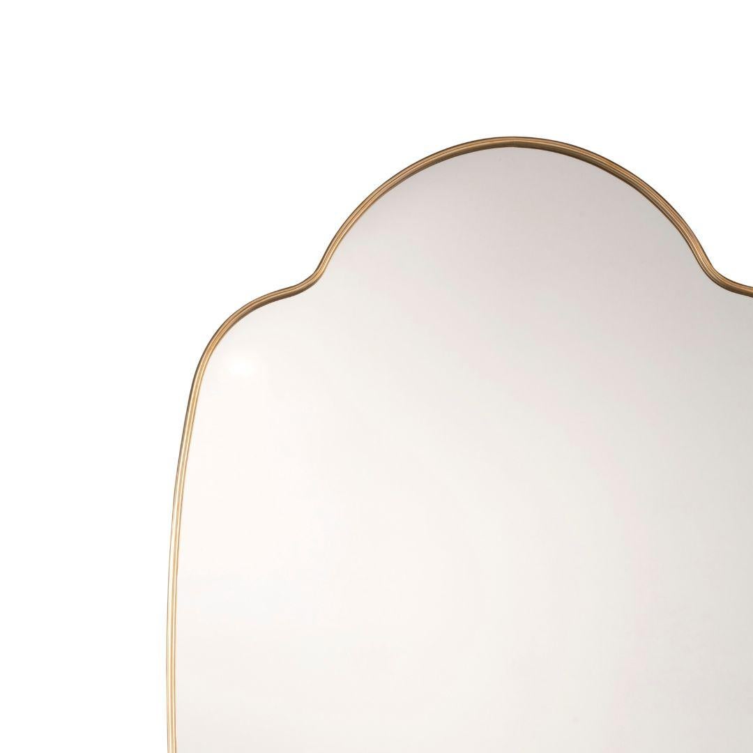 Novecento Natural Brass Mirror In New Condition For Sale In Firenze, FI