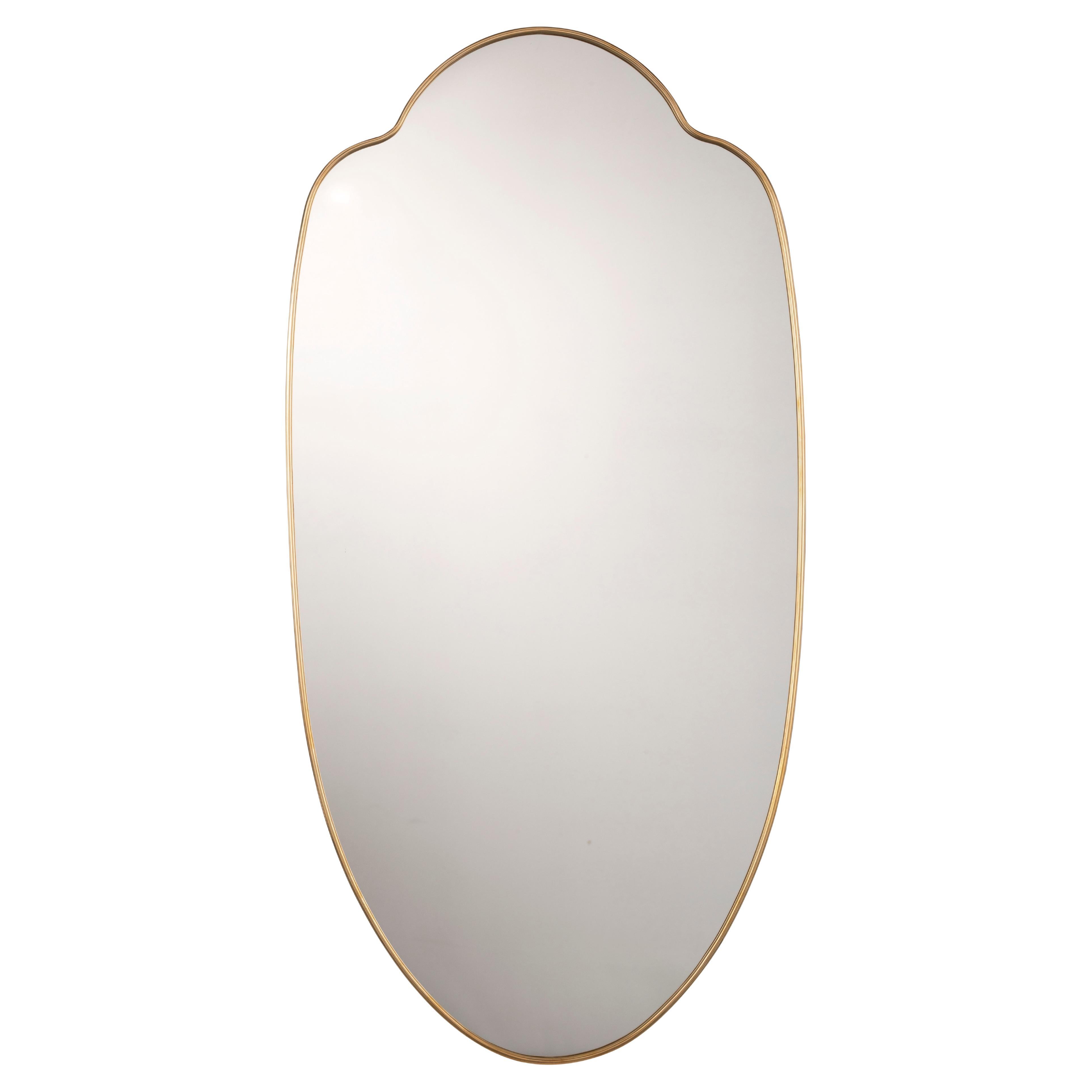 Novecento Natural Brass Mirror For Sale