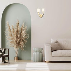 Novecento Polygonal Double-Lamp Brass Wall Sconce