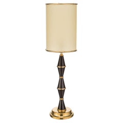 Novecento Rhombus Table Lamp, natural finish brass and parchment lampshade