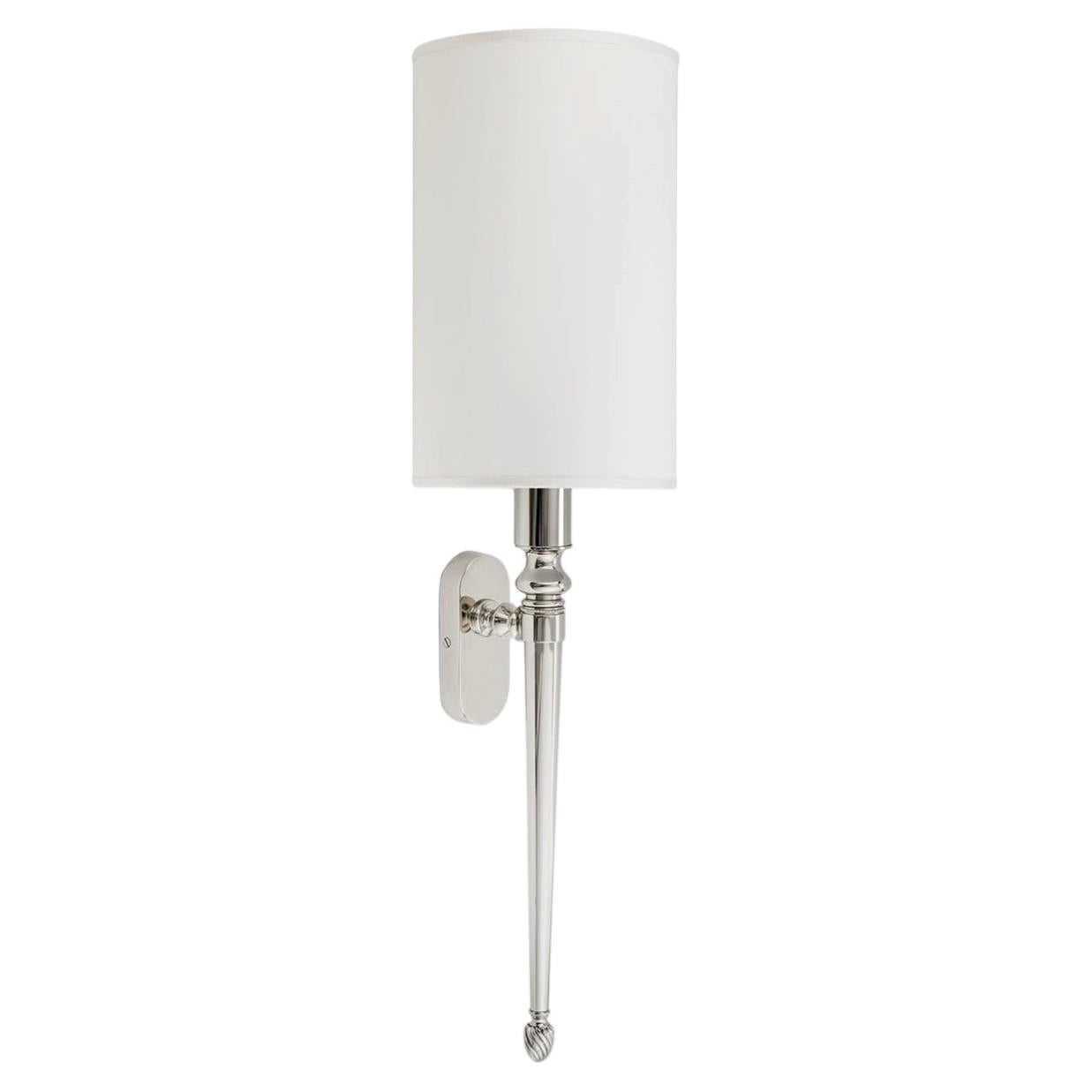 Novecento Silver Brass Wall Light Sconce For Sale