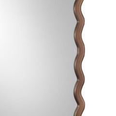 Novecento Wavy Frame Brass Mirror, Amber Brass Finish