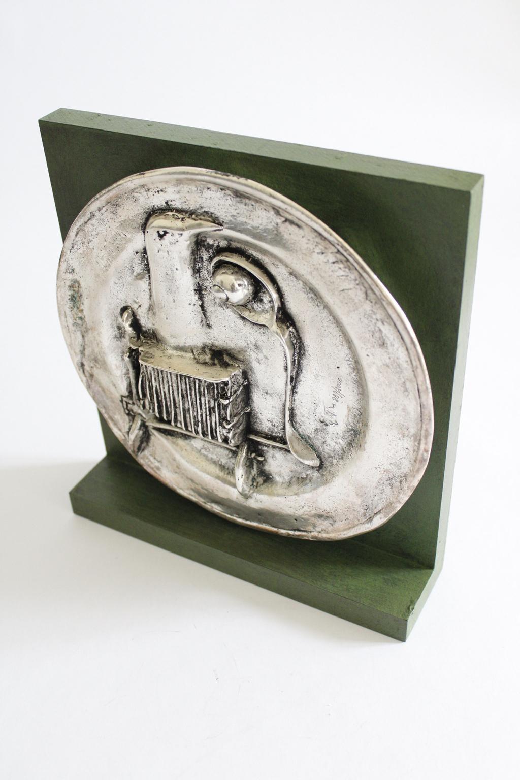 Appearances Italy 1980 Multiple Silver Plated Bronze on Painted Wood For Sale 4