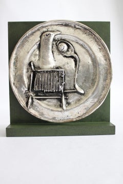 Appearances Italien 1980 Mehrfach versilberte Bronze auf bemaltem Holz