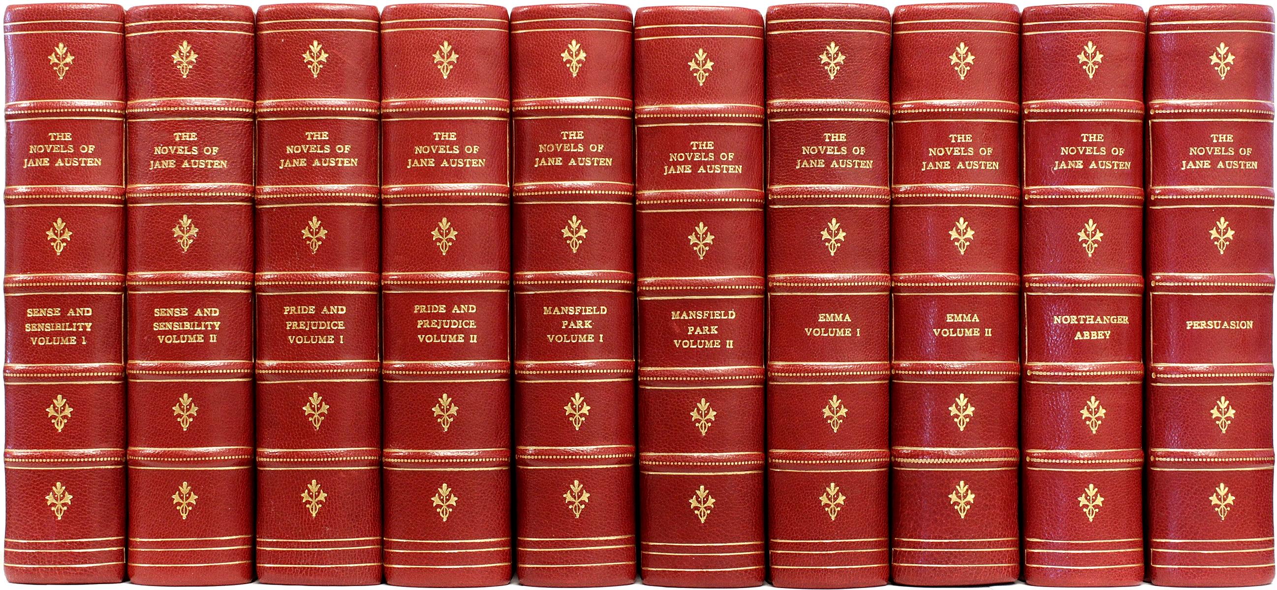 Début du 20ème siècle Novels de Jane Austen Édition Winchester, 10 volumes, 1906 relié en cuir en vente