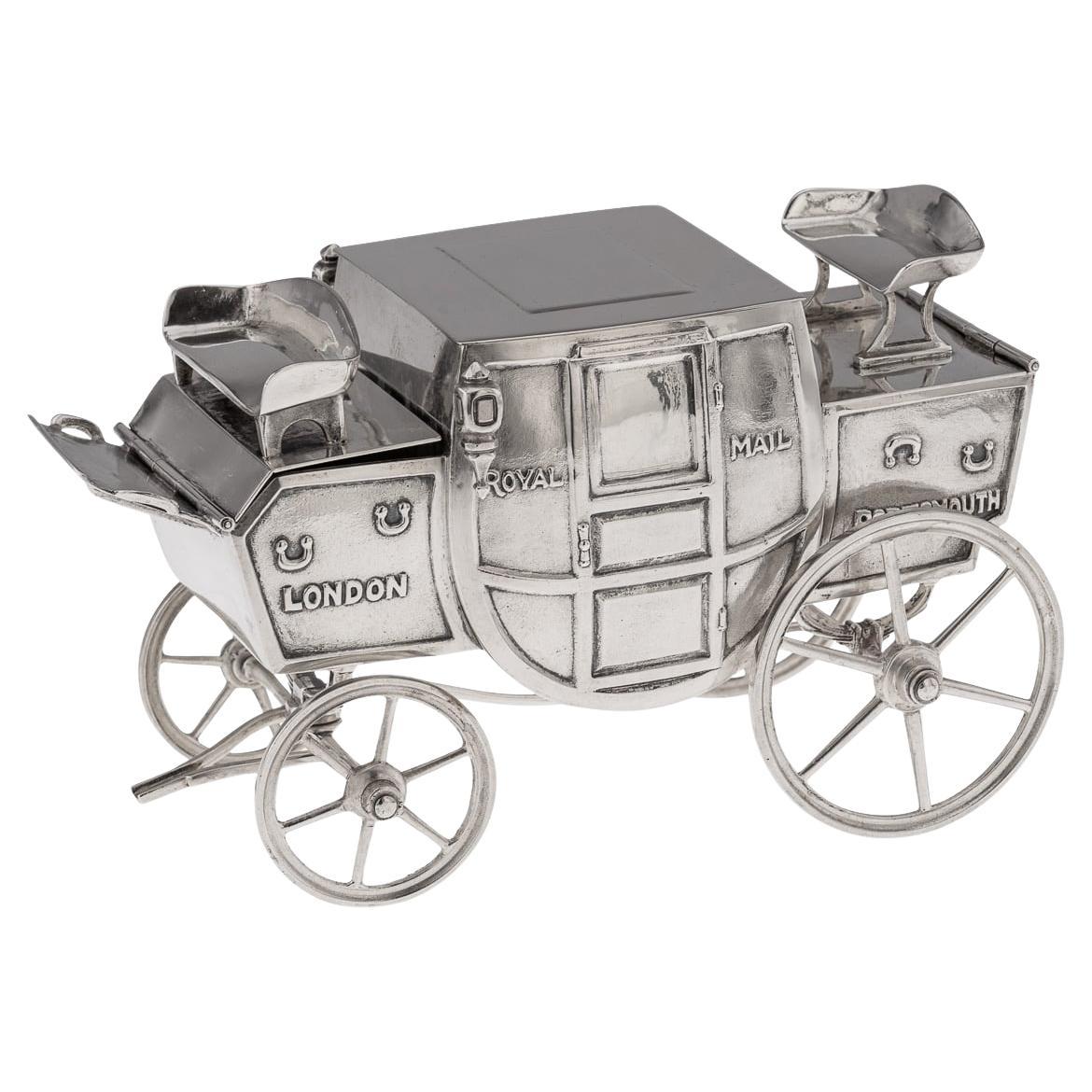Novelty 20th Century American Solid Silver Smoking Compendium, Gorham c.1930