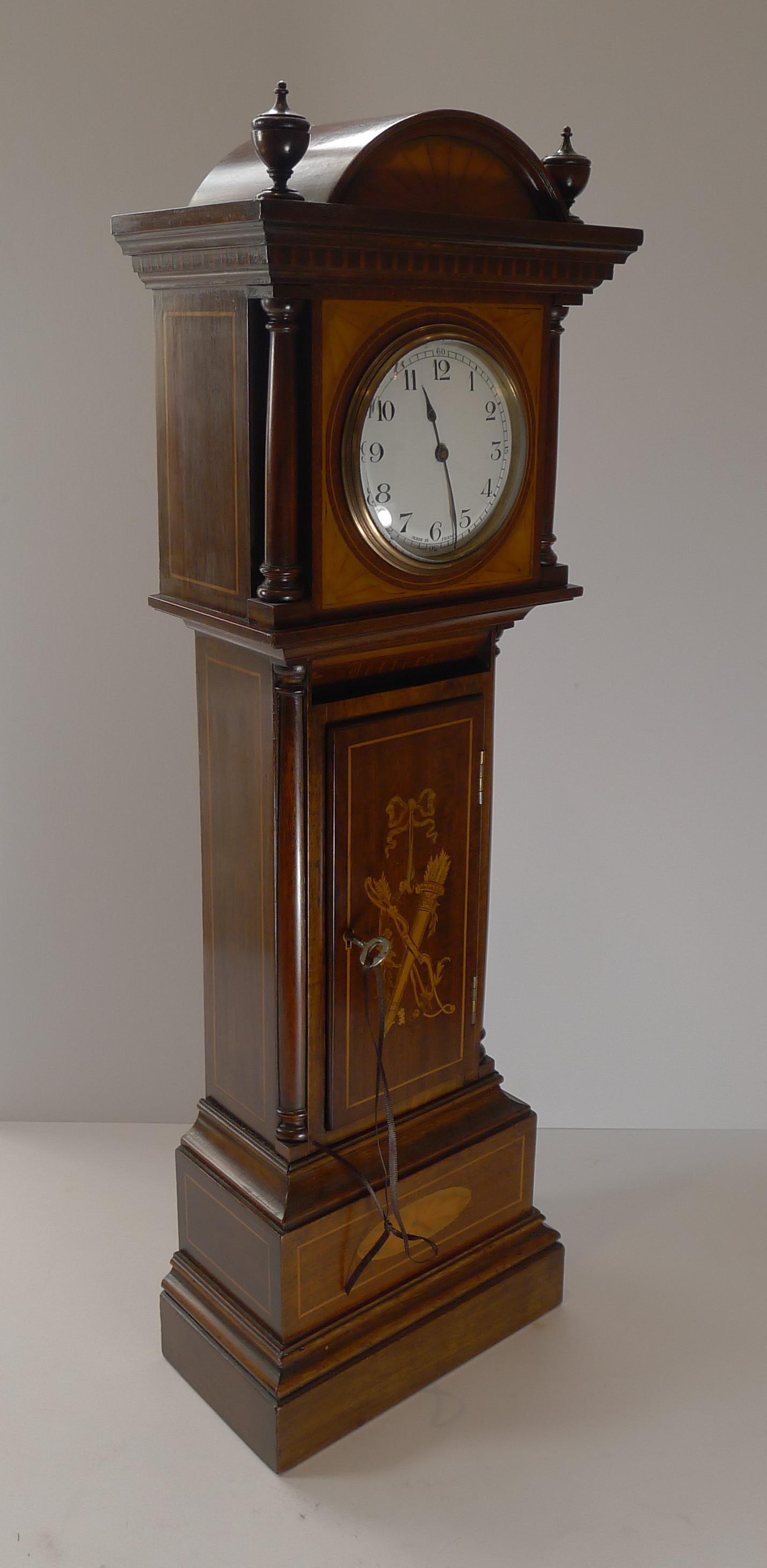 Early 20th Century Novelty Antique English Letters / Postal / Mail Box, Longcase Clock Form, c.1910