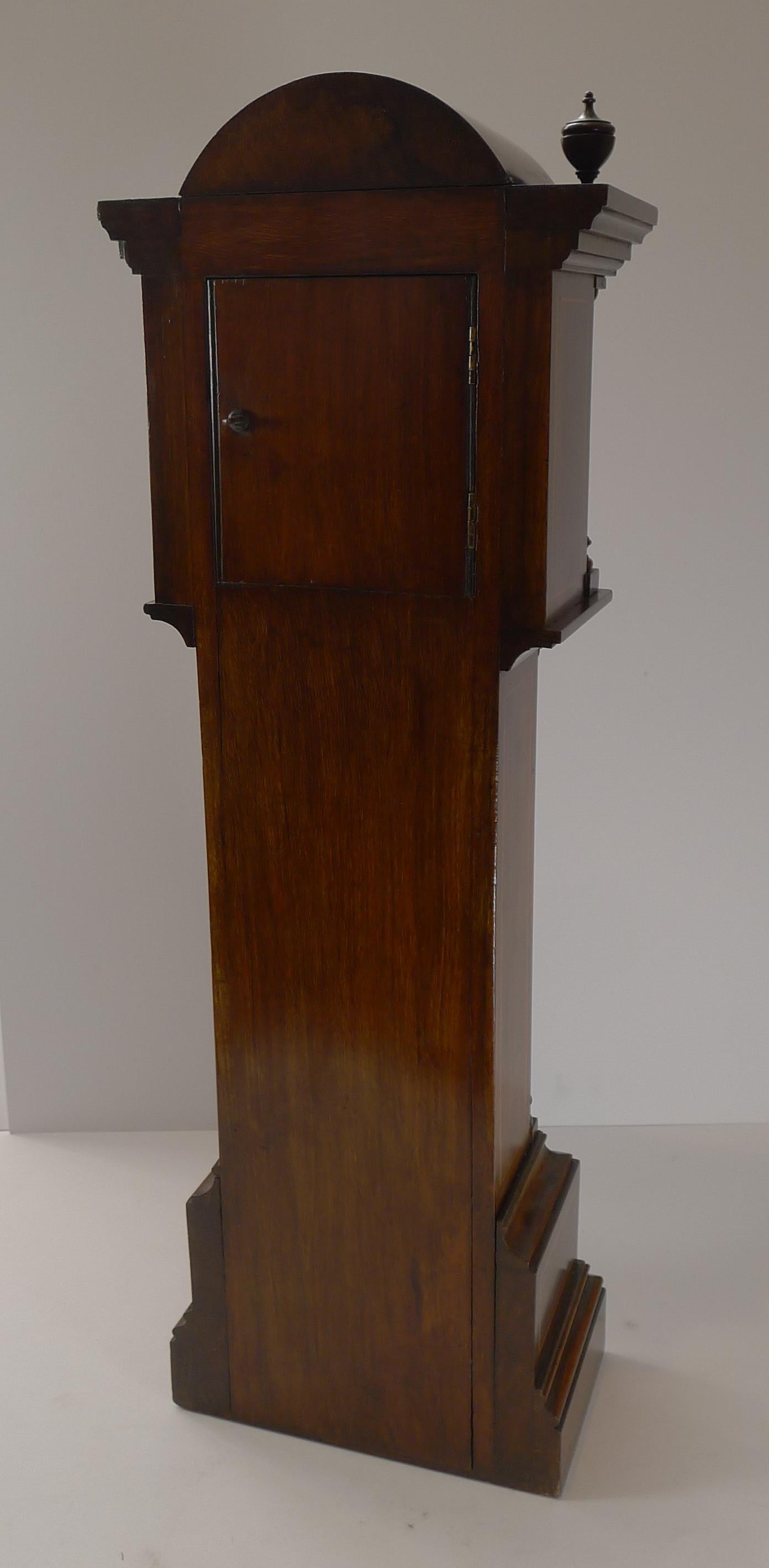 Wood Novelty Antique English Letters / Postal / Mail Box, Longcase Clock Form, c.1910