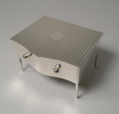Novelty Antique English Sterling Silver Jewelry Box, 1921