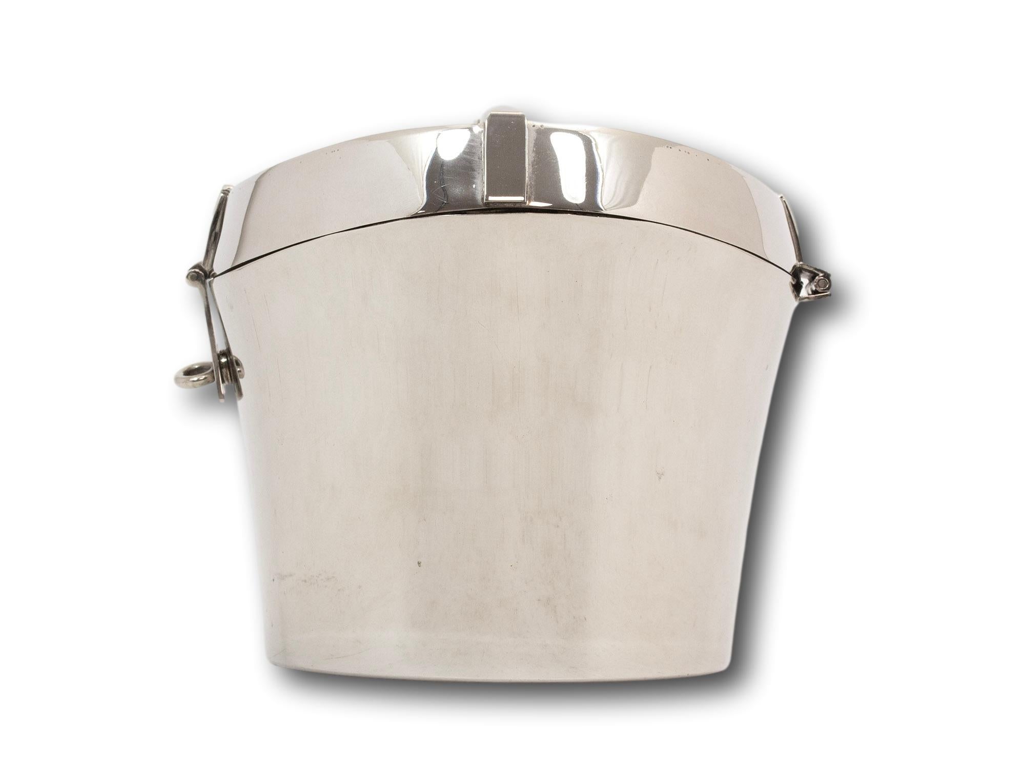 Neuheit Art Deco Silber Platte Hut Box Eiskübel (Gegossen) im Angebot