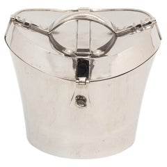 Antique Novelty Art Deco Silver Plate Hat Box Ice Bucket