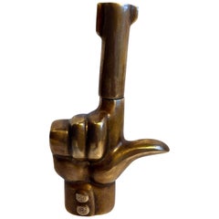 Novelty Brass Hand / Revolver Cork Screw & Bottle Opener