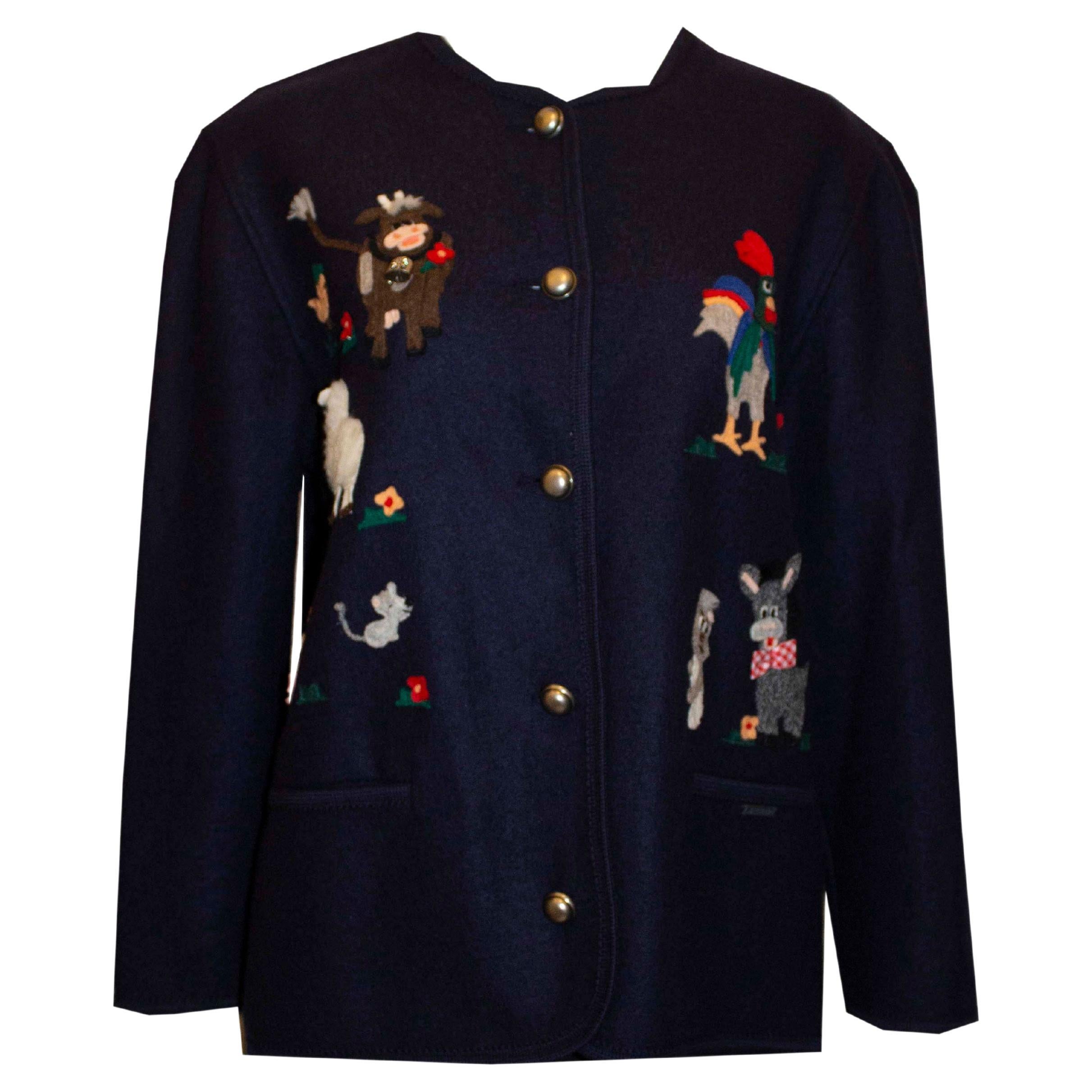 Novelty Cardigan by Giesswein of Austria For Sale