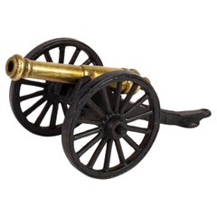 Antique Novelty Cast Iron Brass Cannon 