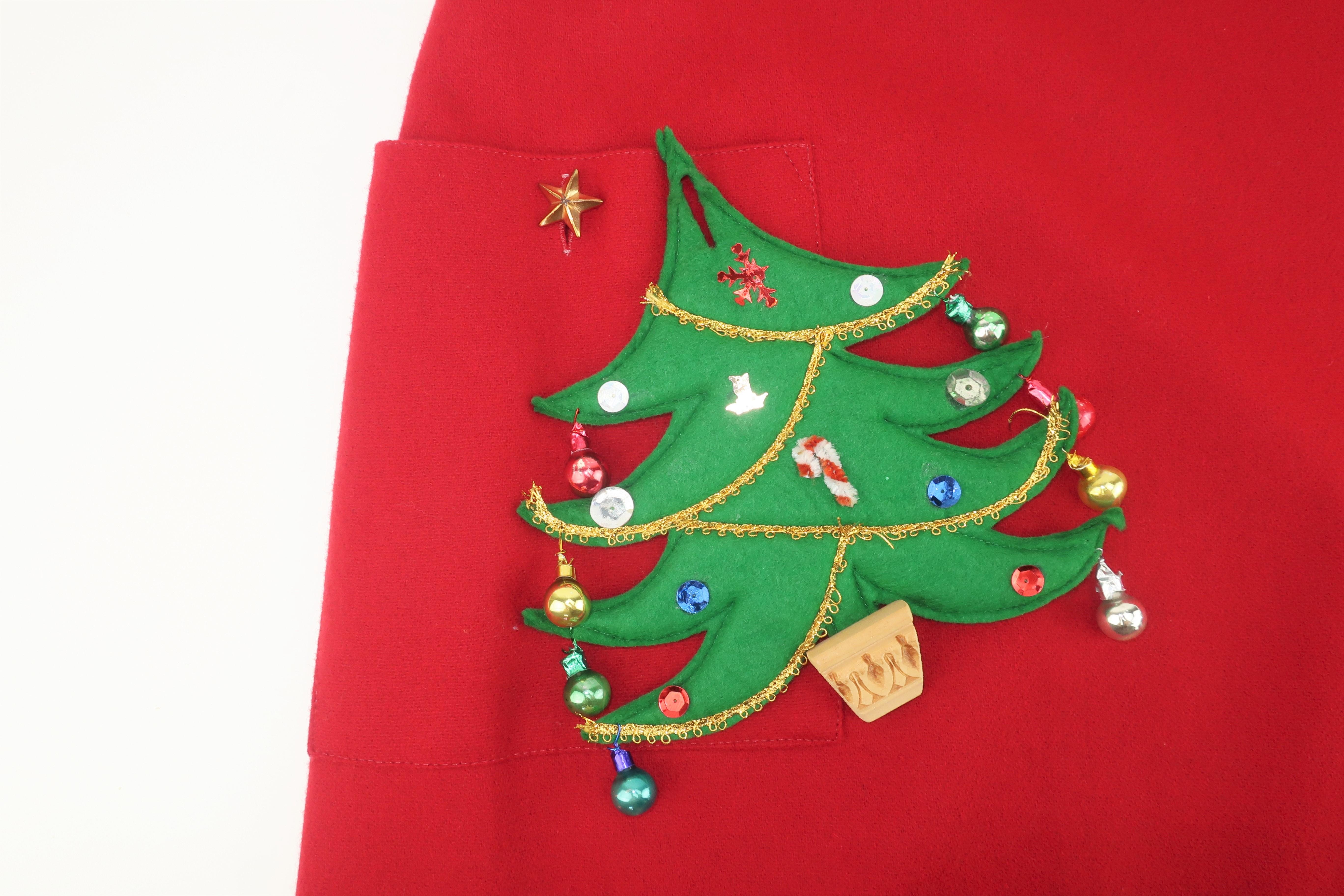 Novelty Christmas Tree Hostess Holiday Skirt, 1960's 1