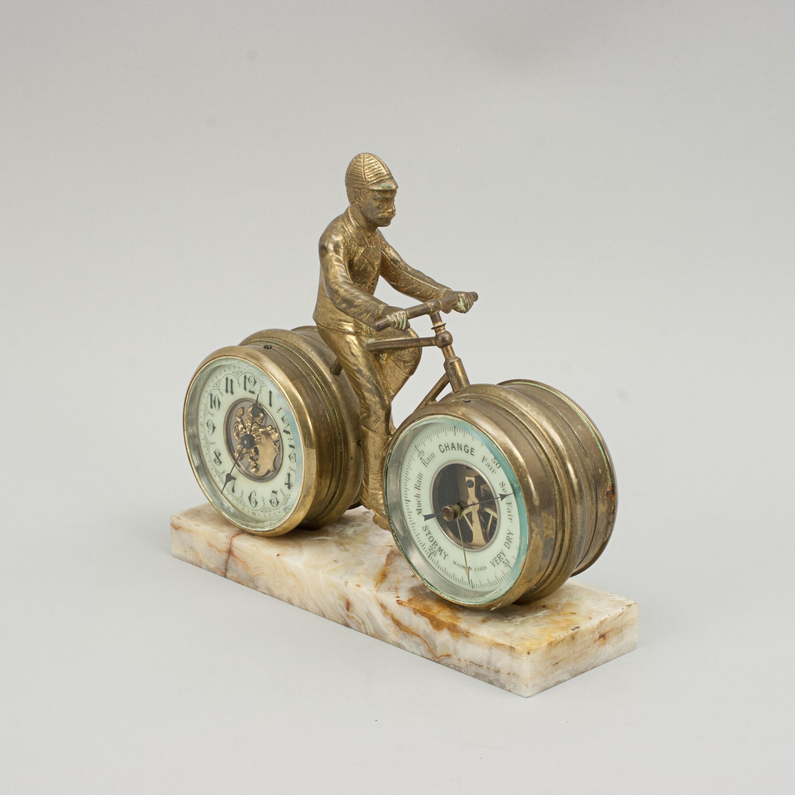 Novelty Desk Cycling Clock with Barometer 1
