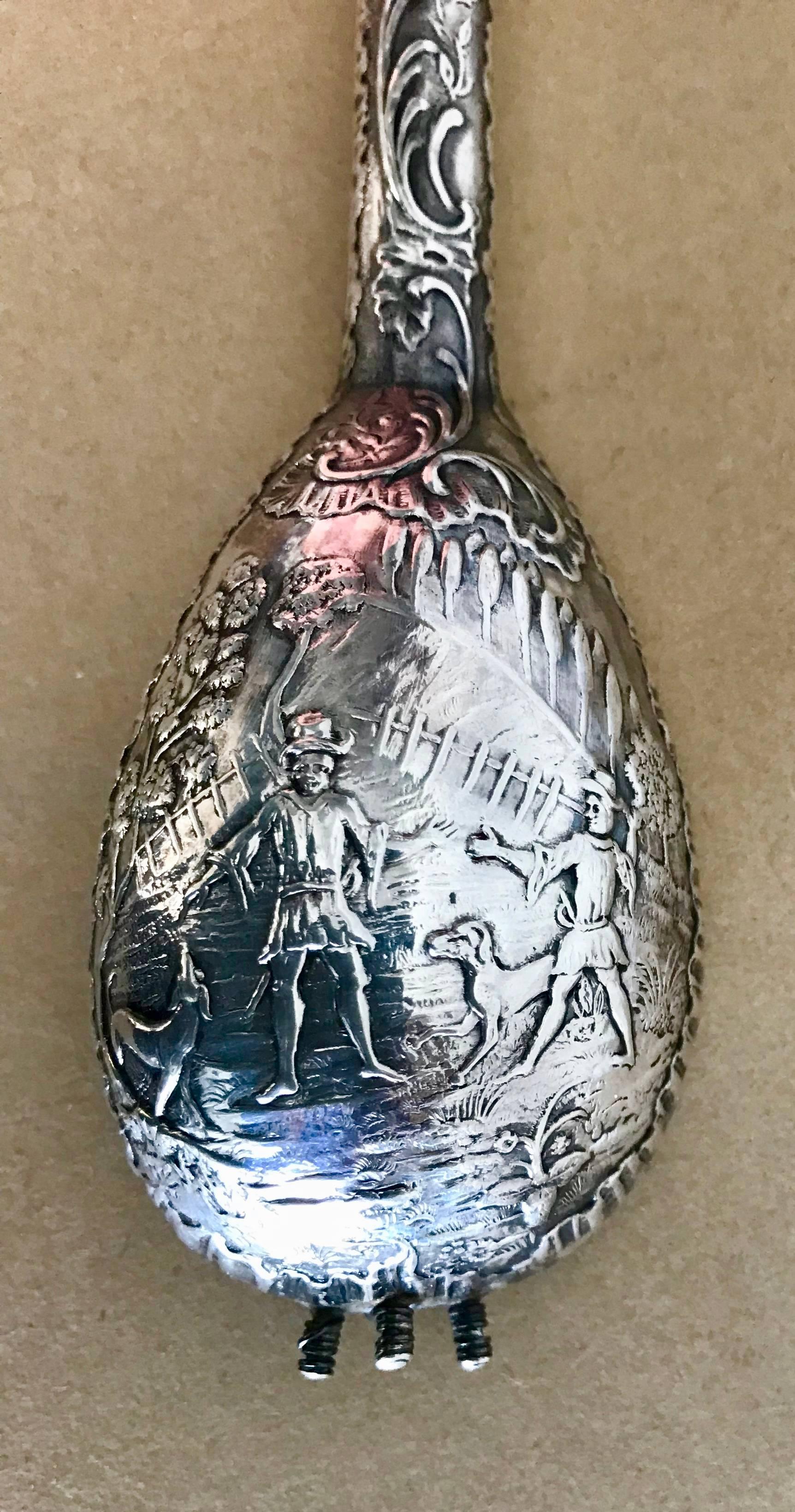 Miniature Dutch Baroque Style Silver Mandolin Flask For Sale 6