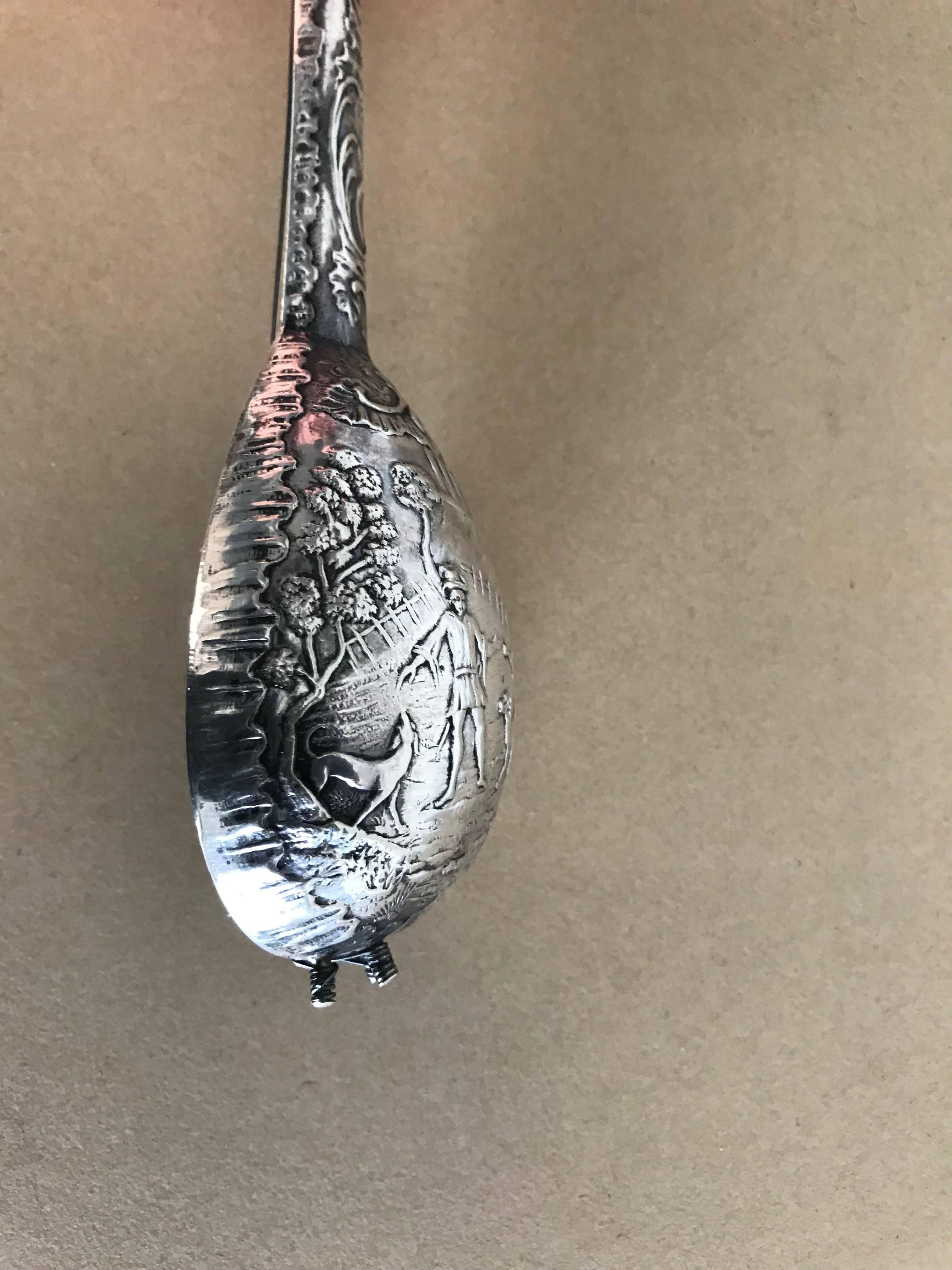 Miniature Dutch Baroque Style Silver Mandolin Flask For Sale 9