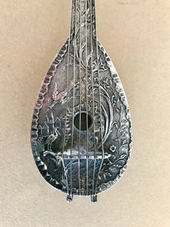 Miniature Dutch Baroque Style Silver Mandolin Flask