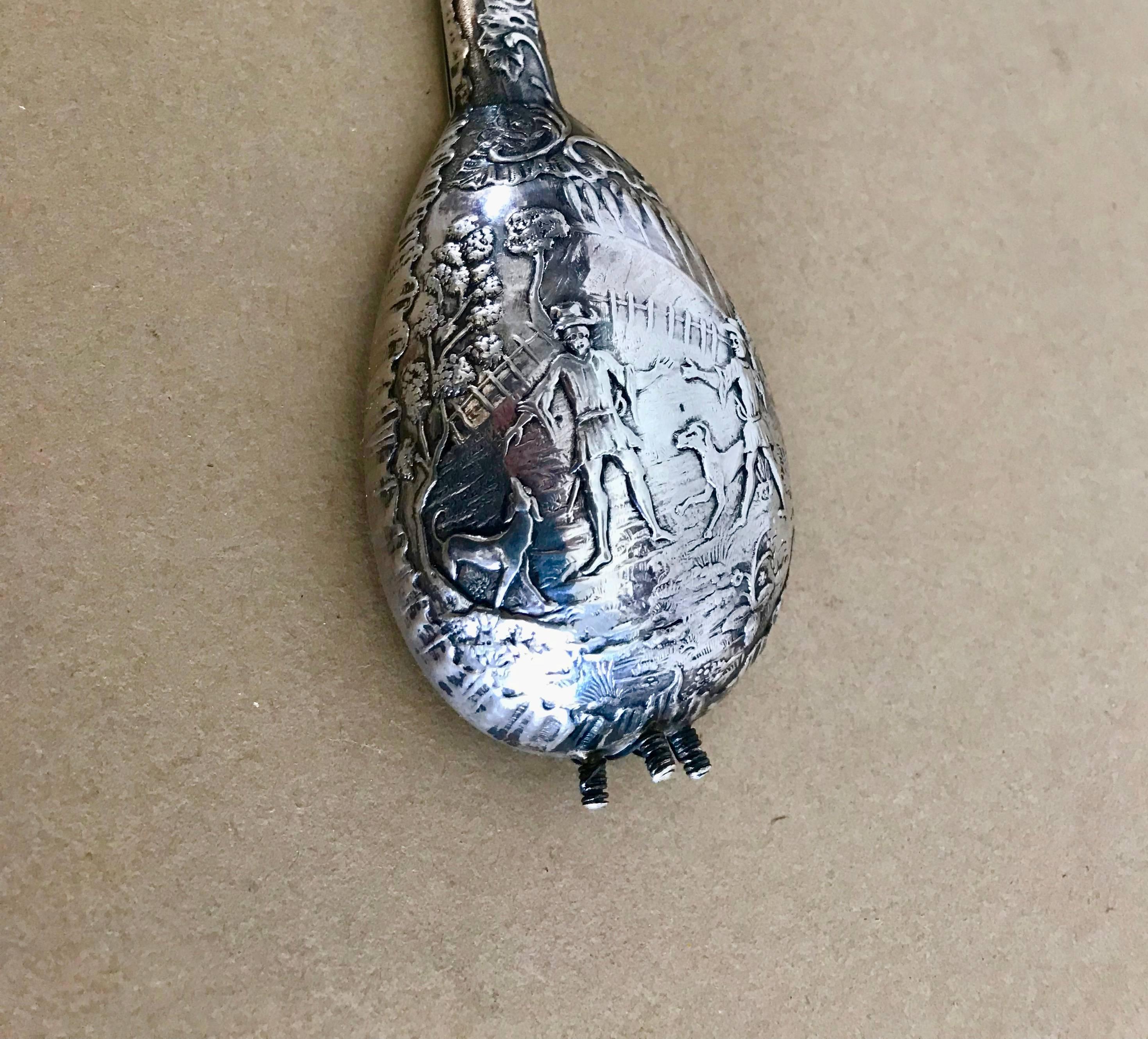 Miniature Dutch Baroque Style Silver Mandolin Flask For Sale 1
