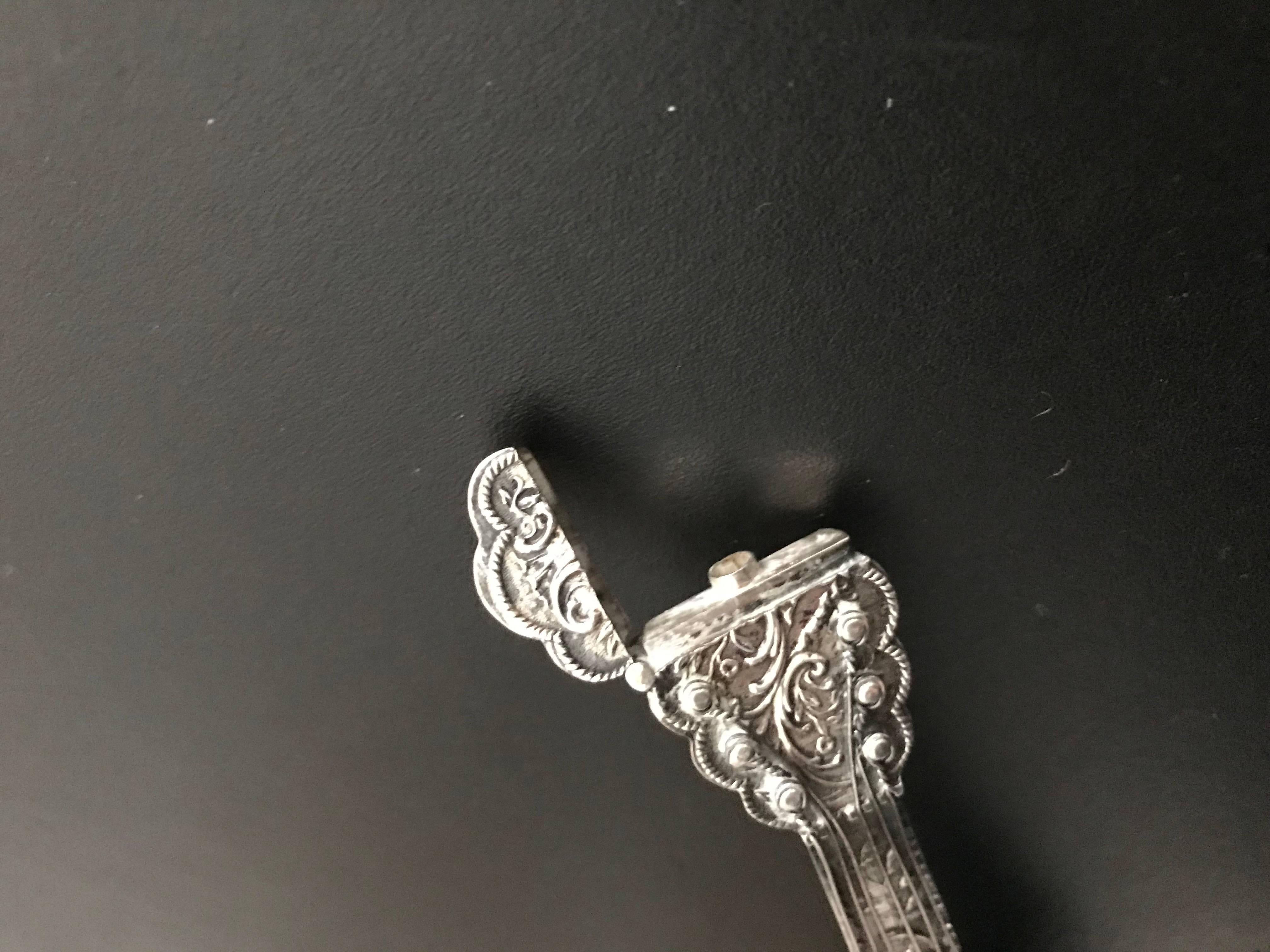 Miniature Dutch Baroque Style Silver Mandolin Flask For Sale 4