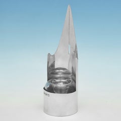 Neuheit Brunnenstift-Tintenfass aus silbernem Silber, hergestellt 1904 in London