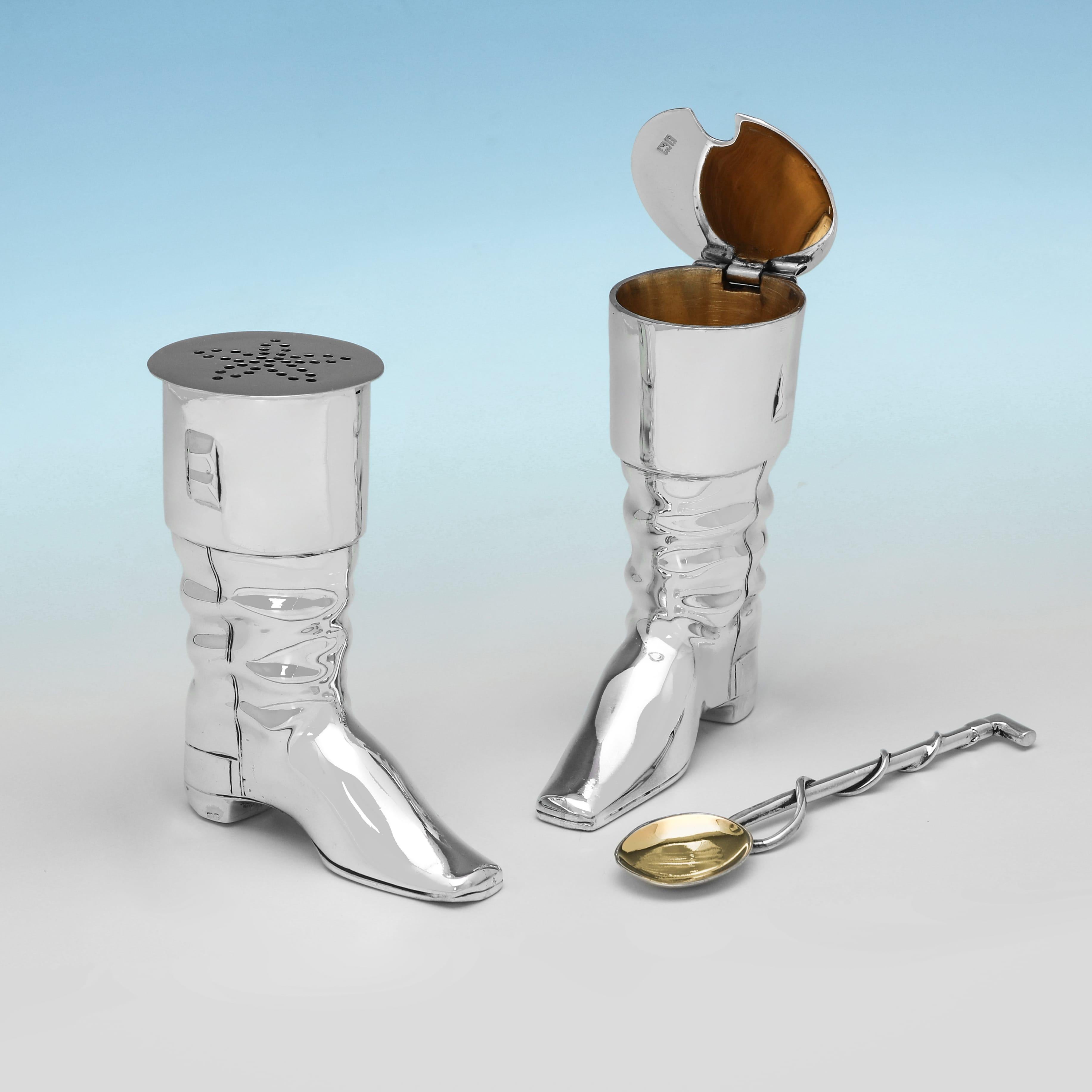English Novelty horse riding interest condiment sets made by Elkington & Co. in 1905 For Sale