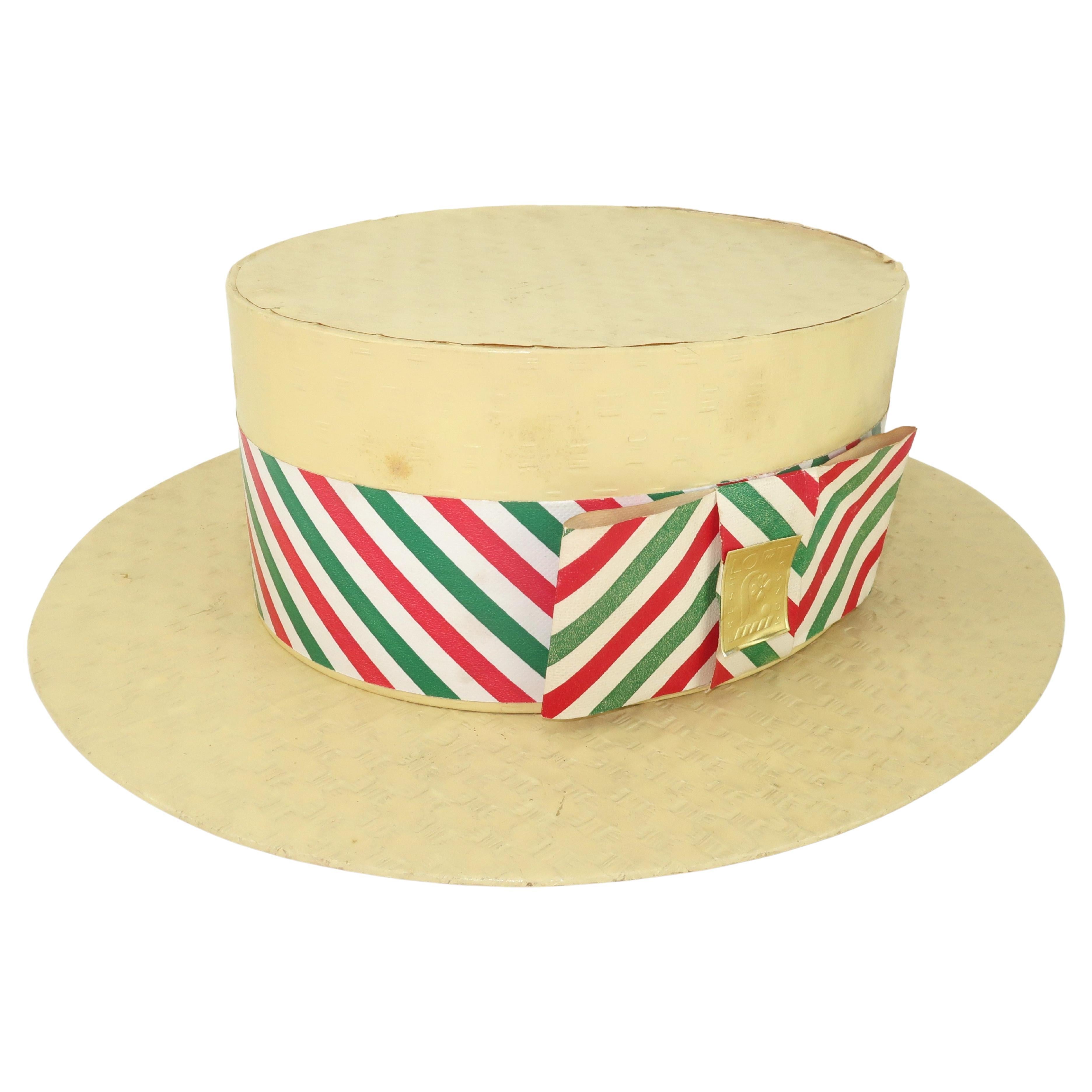 Novedad Caja de sombreros Loft Recipiente para caramelos, años 40