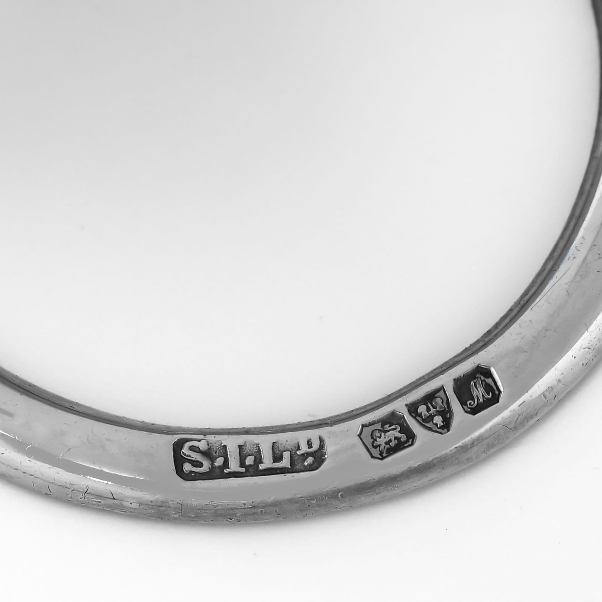 Sterling Silver Novelty 'Man in the Moon' set of menu holders made in Chester in 1912 For Sale