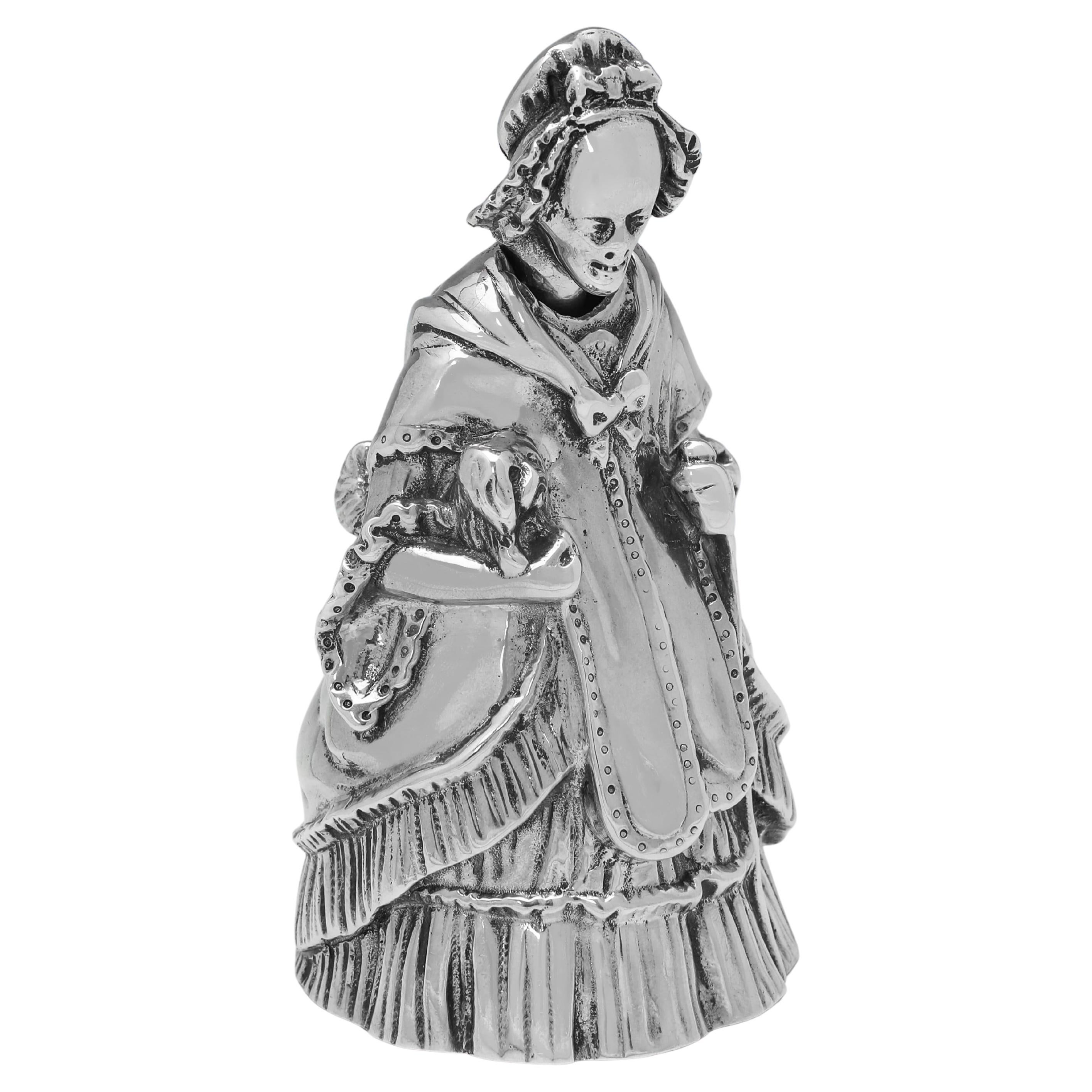 Novelty silver 'Old Mother Hubbard' bell made by Hamilton & Inches in 1931