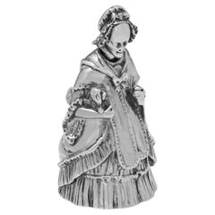 Novelty silver 'Old Mother Hubbard' bell made by Hamilton & Inches in 1931