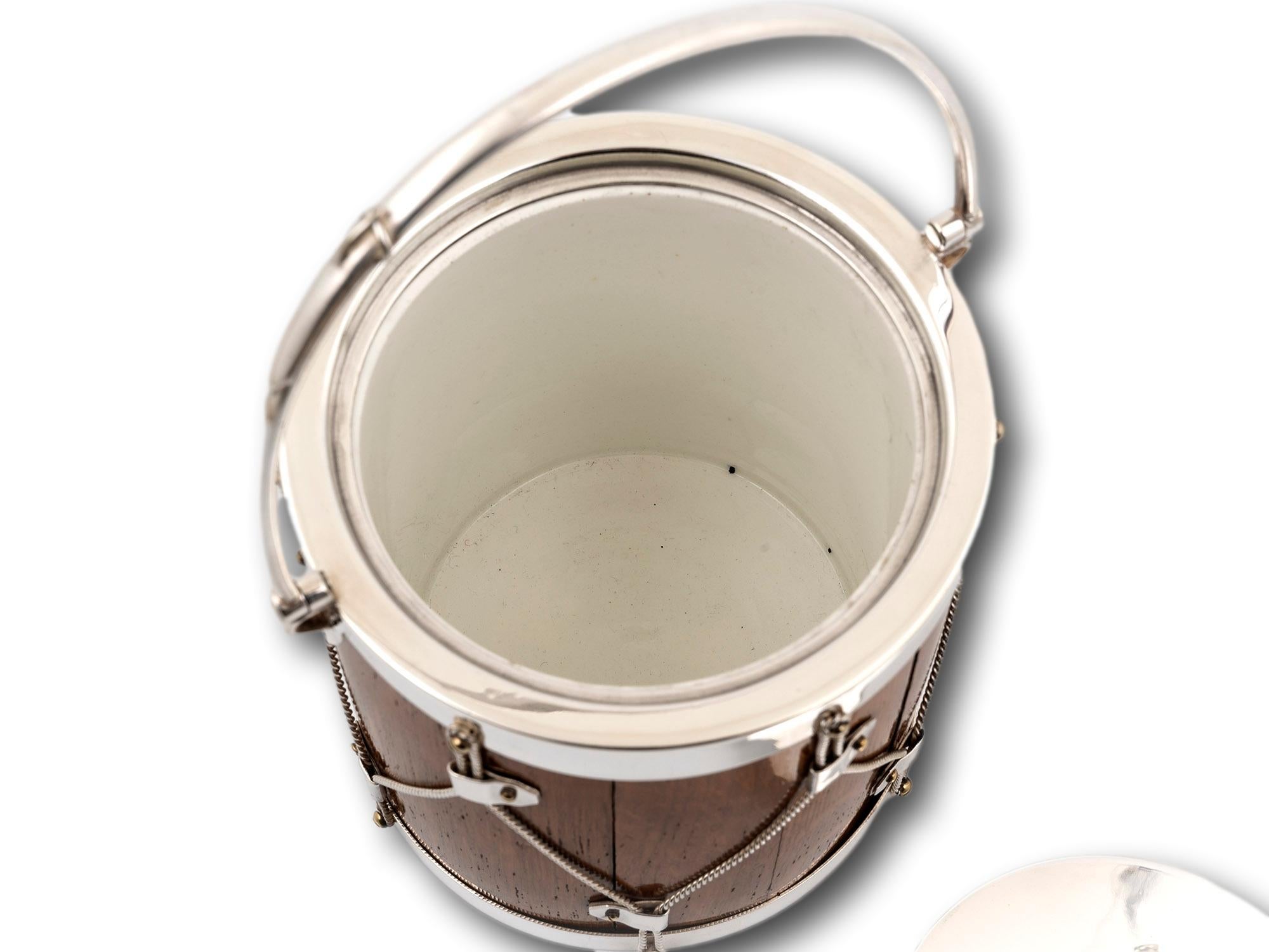 Novelty Silver Plate Military Drum Biscuit Barrel For Sale 1