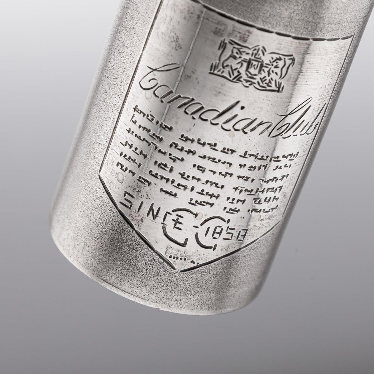 Novelty Solid Silver Miniature Canadian Club Whisky Bottle For Sale 6