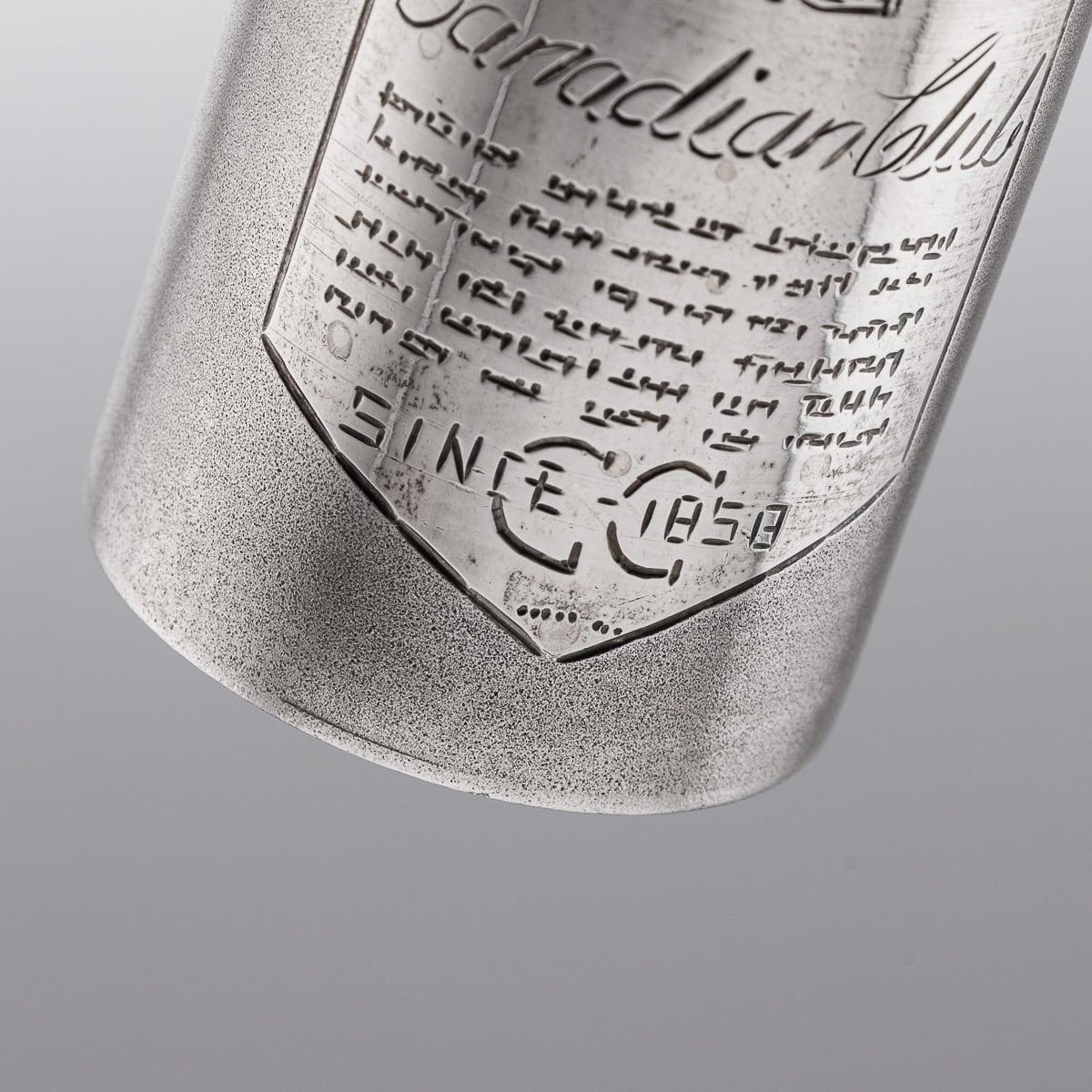 Novelty Solid Silver Miniature Canadian Club Whisky Bottle For Sale 7